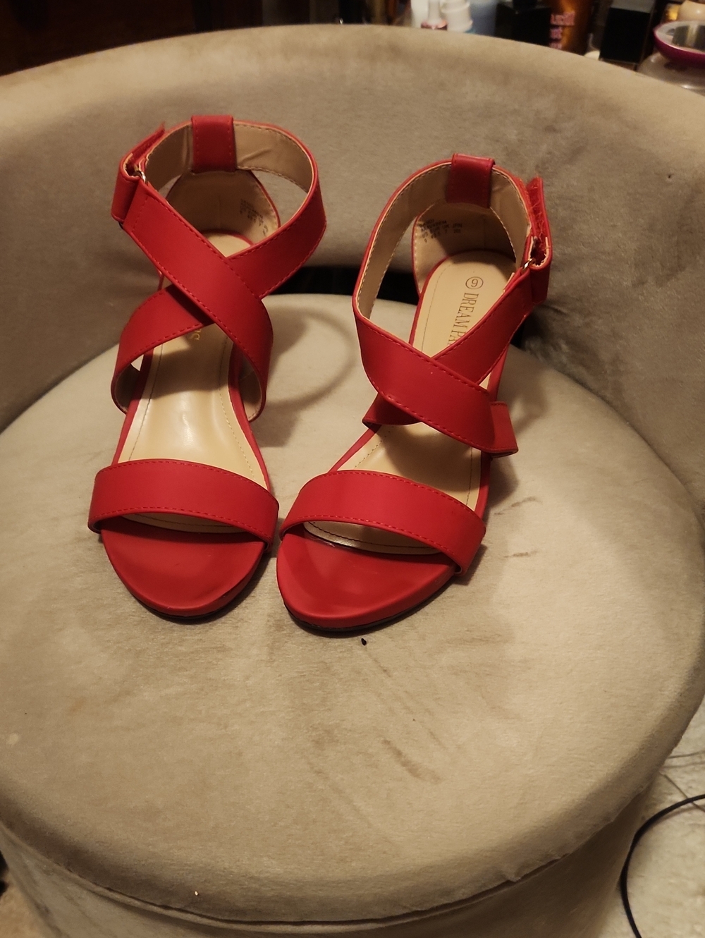 Red Crisscross Ankle-Strap Sandals - Women's